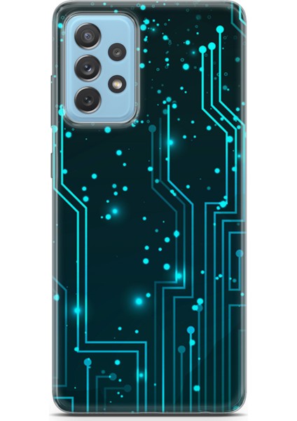 Samsung Galaxy A72 Kılıf Uv Baskılı Abxbi 7 Arka Kapak Devreler Tron