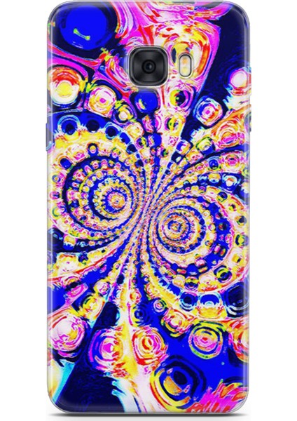 Samsung Galaxy C5 Pro Kılıf Uv Baskılı Abxbi 1 Telefon Kabı Renkli Hipnoz