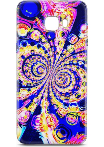 Samsung Galaxy C5 Pro Kılıf Uv Baskılı Abxbi 1 Telefon Kabı Renkli Hipnoz