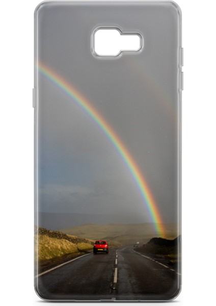 Samsung Galaxy C9 Pro Kılıf Uv Baskılı Abxbi 6 Desenli Gökkuşağı