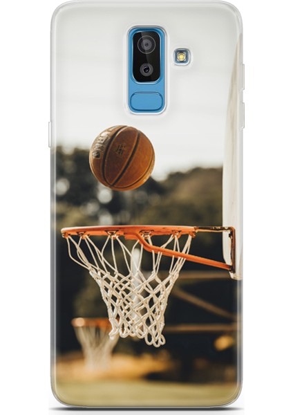 Samsung Galaxy J8 Kılıf Uv Baskılı Abxbi 9 Baskılı Basket Top