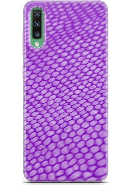 Samsung Galaxy A50 Kılıf Uv Baskılı Abxbi 10 Silikon Mor Petek