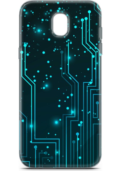 Samsung Galaxy J7 Pro Kılıf Uv Baskılı Abxbi 7 Koruma Kılıfı Devreler Tron