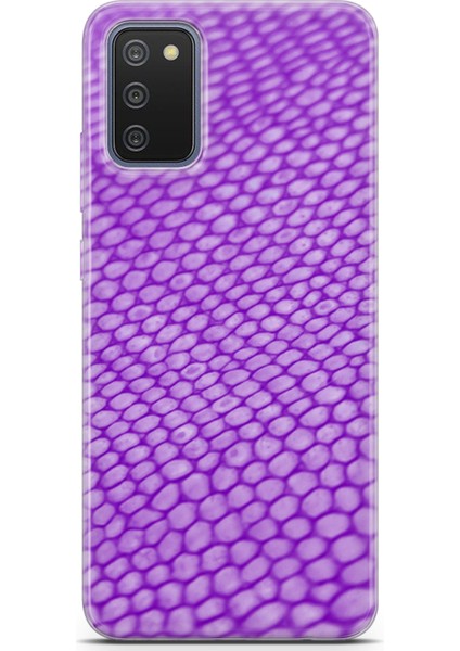 Samsung Galaxy M02S Kılıf Uv Baskılı Abxbi 10 Kapak Mor Petek