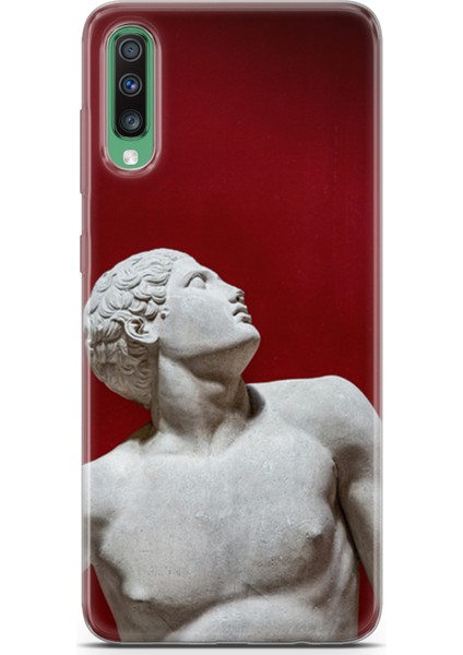 Samsung Galaxy A50 Kılıf Uv Baskılı Abxbi 2 Baskılı Heykel Kırmızı