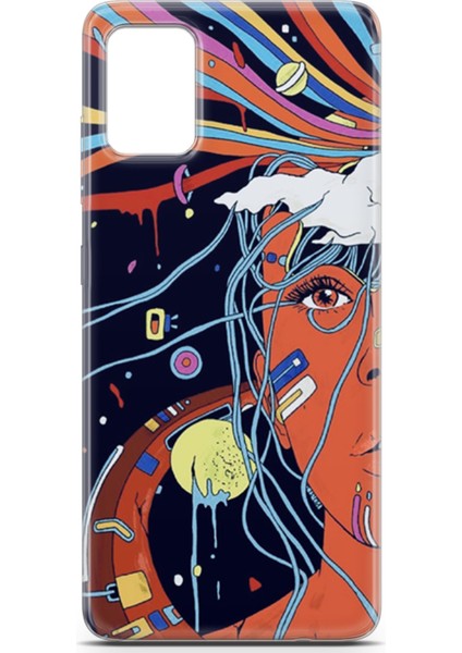 Samsung Galaxy A51 Kılıf Uv Baskılı Abxbi 3 Kapak Soyut Yüz fiyatları