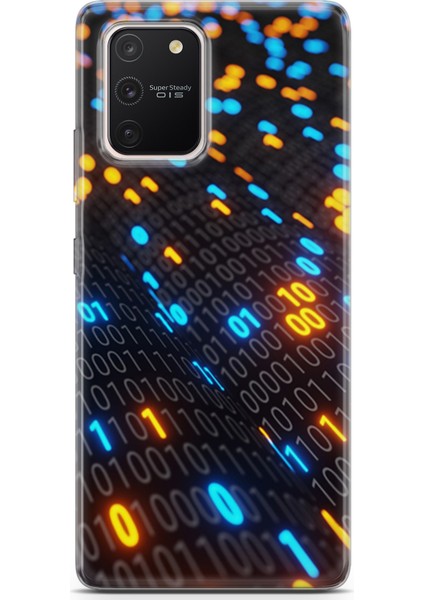 Samsung Galaxy A91 Kılıf Uv Baskılı Abxbi 5 Tasarım Binary Kod