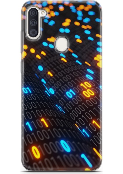 Samsung Galaxy M11 Kılıf Uv Baskılı Abxbi 5 Kapak Binary Kod