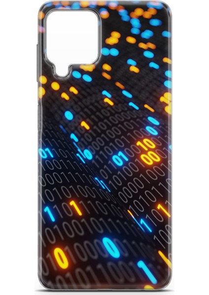 Samsung Galaxy M32 Kılıf Uv Baskılı Abxbi 5 Darbe Emici Binary Kod