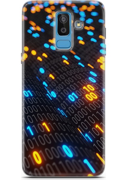 Samsung Galaxy J8 Kılıf Uv Baskılı Abxbi 5 Koruyucu Kılıf Binary Kod