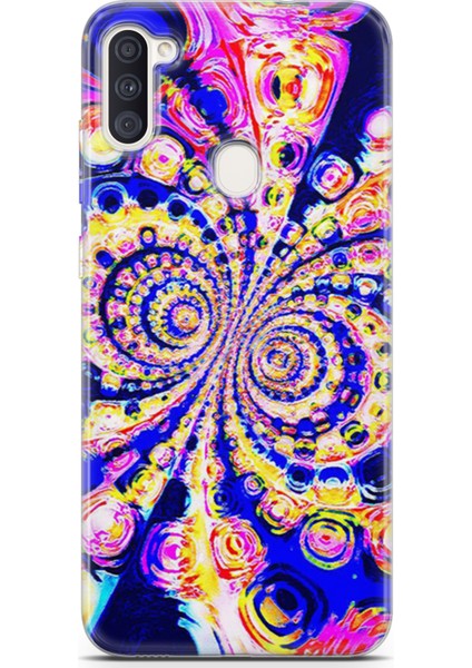 Samsung Galaxy M11 Kılıf Uv Baskılı Abxbi 1 Telefon Kabı Renkli Hipnoz