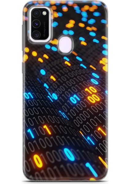 Samsung Galaxy M21 Kılıf Uv Baskılı Abxbi 5 Koruyucu Kılıf Binary Kod