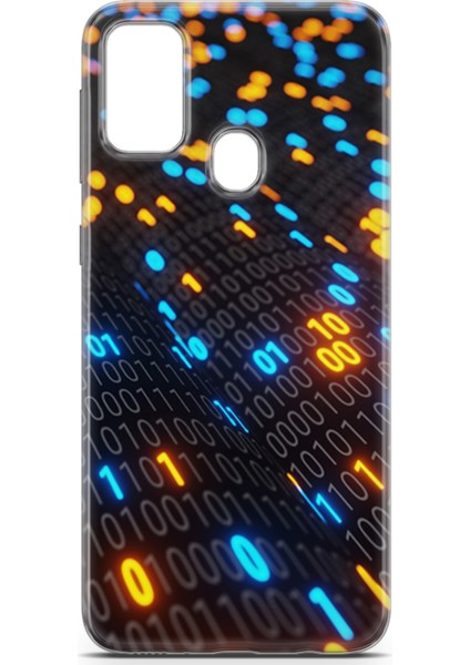 Samsung Galaxy M21 Kılıf Uv Baskılı Abxbi 5 Koruyucu Kılıf Binary Kod