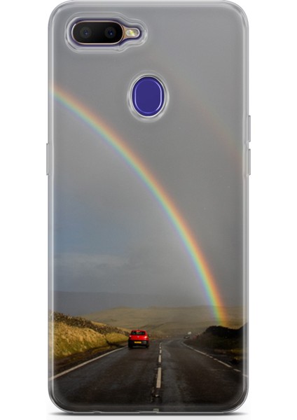 Oppo RX17 Neo Kılıf Uv Baskılı Abxbi 6 Telefon Kabı Gökkuşağı