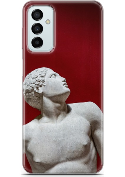 Samsung Galaxy M23 Kılıf Uv Baskılı Abxbi 2 Koruyucu Kılıf Heykel Kırmızı