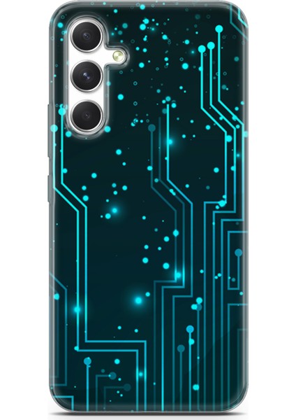 Samsung Galaxy A54 5g Kılıf Uv Baskılı Abxbi 7 Baskılı Devreler Tron