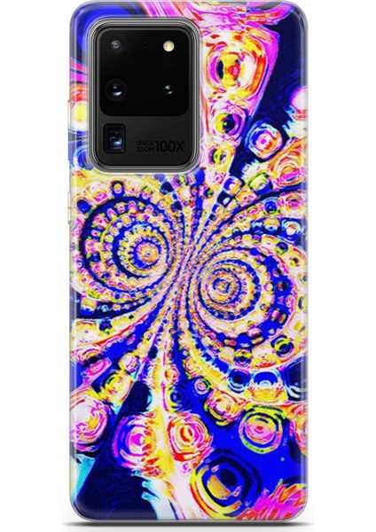 Samsung Galaxy S20 Ultra Kılıf Uv Baskılı Abxbi 1 Koruyucu Kılıf Renkli Hipnoz