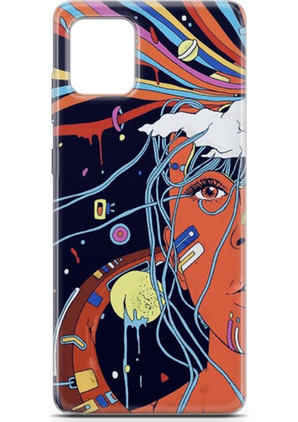 Samsung Galaxy A81 Kılıf Uv Baskılı Abxbi 3 Desenli Soyut Yüz fiyatları