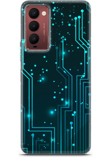 Tecno Camon 18 Kılıf Uv Baskılı Abxbi 7 Kapak Devreler Tron