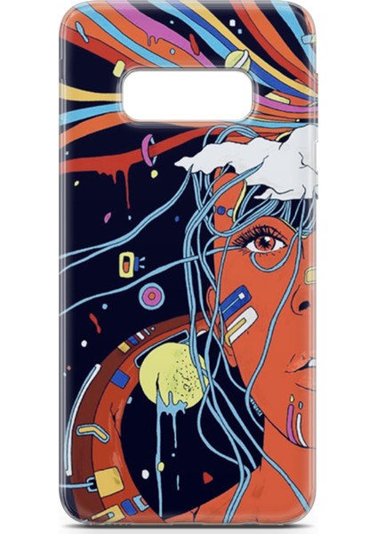 Samsung Galaxy S10E Kılıf Uv Baskılı Abxbi 3 Arka Kapak Soyut Yüz fiyatları