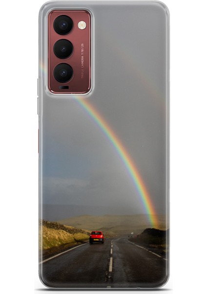 Tecno Camon 18 Kılıf Uv Baskılı Abxbi 6 Desenli Gökkuşağı