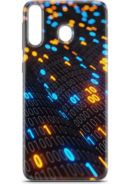 Samsung Galaxy M30 Kılıf Uv Baskılı Abxbi 5 Baskılı Binary Kod