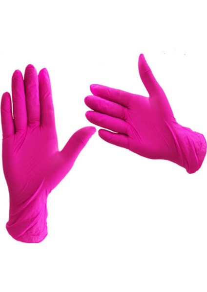 Pembe Pudrasız Nitril Eldiven 100 Lük_small indirimleri