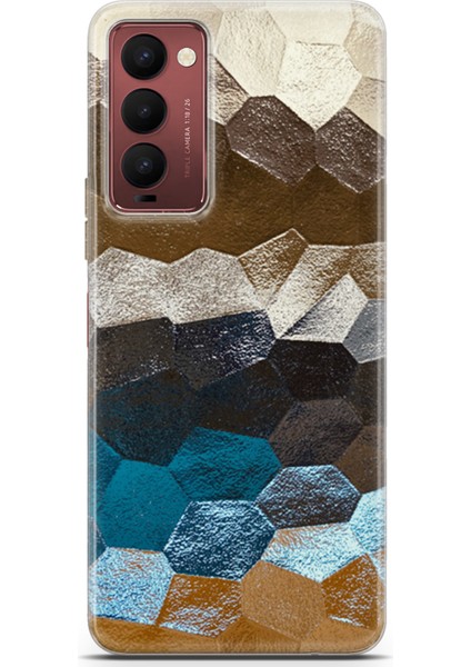 Tecno Camon 18 Kılıf Uv Baskılı Abxbi 8 Desenli Petek Renkler