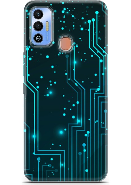 Tecno Spark 7t Kılıf Uv Baskılı Abxbi 7 Telefon Kabı Devreler Tron