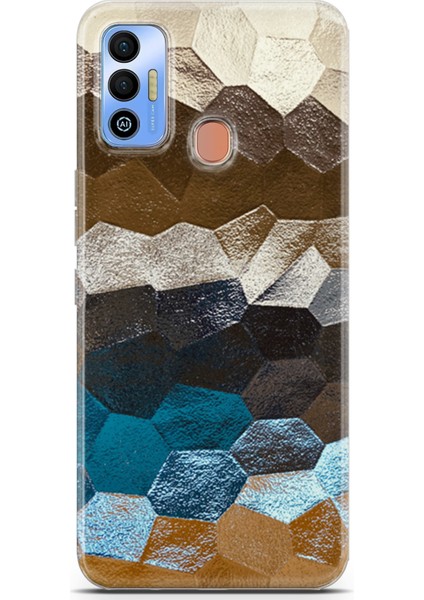 Tecno Spark 7t Kılıf Uv Baskılı Abxbi 8 Telefon Kabı Petek Renkler