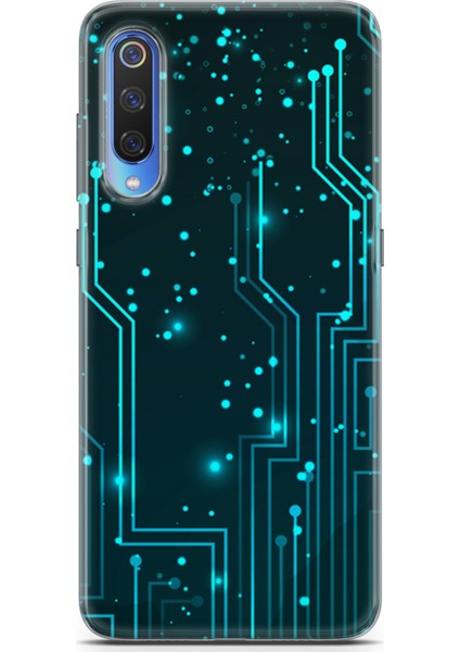 Xiaomi Mi 9 Kılıf Uv Baskılı Abxbi 7 Telefon Kabı Devreler Tron