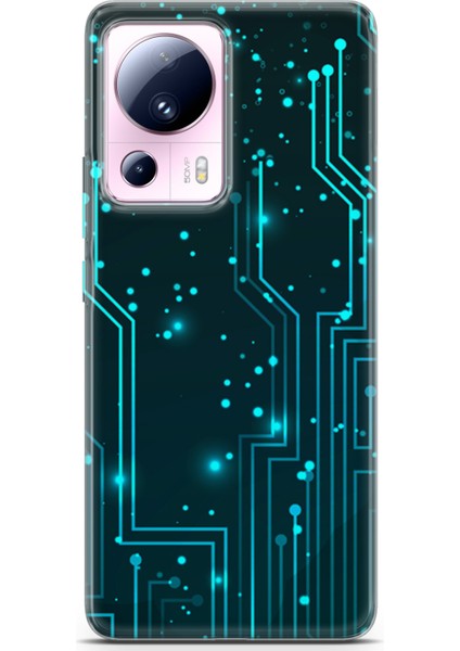 Xiaomi Mi 13 Lite Kılıf Uv Baskılı Abxbi 7 Desenli Devreler Tron
