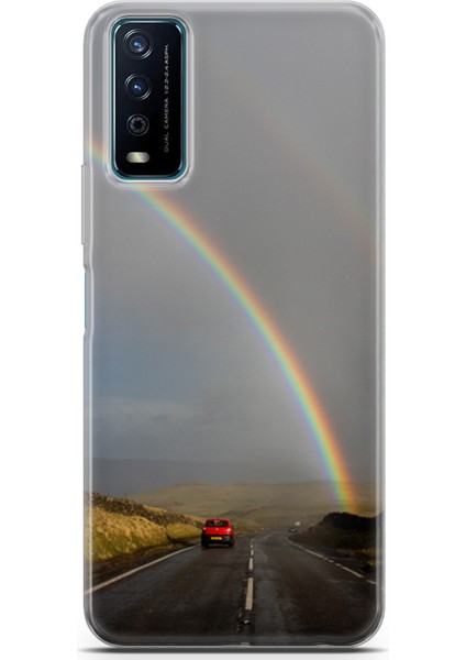 Vivo Y11S Kılıf Uv Baskılı Abxbi 6 Baskılı Gökkuşağı