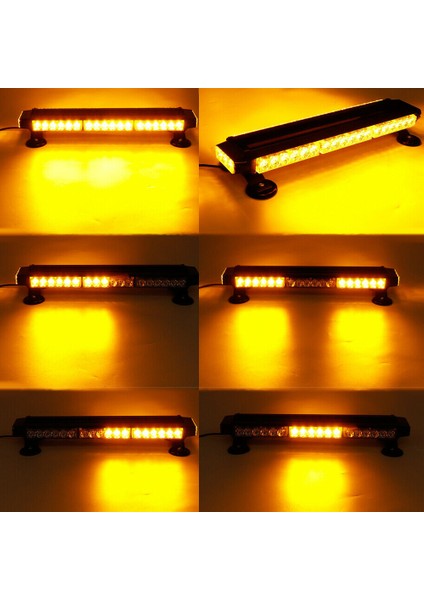 4 Yönlü Turuncu 38 cm Acil Durum Ikaz Lambası 27 Farklı Modlu Vantuzlu Tepe Lambası 4 Way 30 LED modelleri