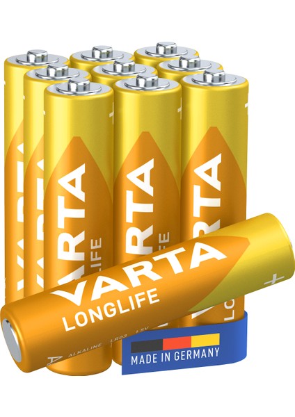 VARTA Longlife AAA Alkalin kalem pil 10'lu paket