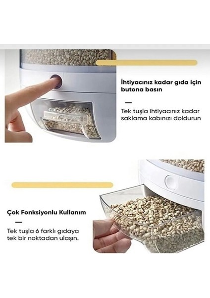 360° Dönebilen Kuru Gıda ve Bakliyat Organizeri