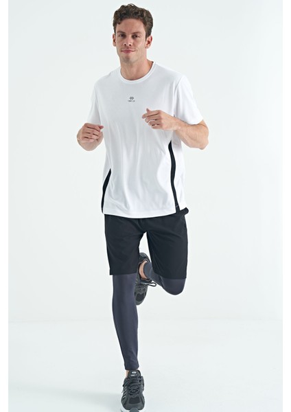 Antrasit Logo Baskılı Yüksel Bel Slim Fit Aktif Spor Erkek Tayt - 84989