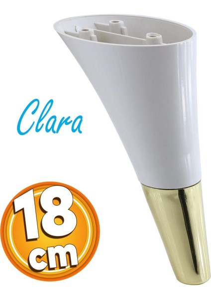 Clara Mobilya Kanepe Sehpa TV Ünitesi Baza Koltuk Ayağı Krem Gold Renk 18 cm (4 Adet) fiyatları