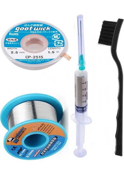 Çok Amaçlı Anakart Tamir Seti Lehim Teli Flux Lehim Toplama CP-2515 Lehim Sökme Teli 2,5mm