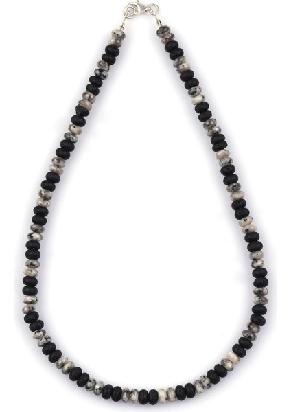 Lav Taşı - Jade Doğal Taş Kolye 3 x 6 Rondel Kesim