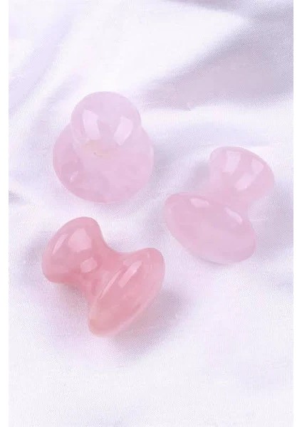 Pembe Kuvars Doğal Taş Mantar Şekilli Masaj Taşı