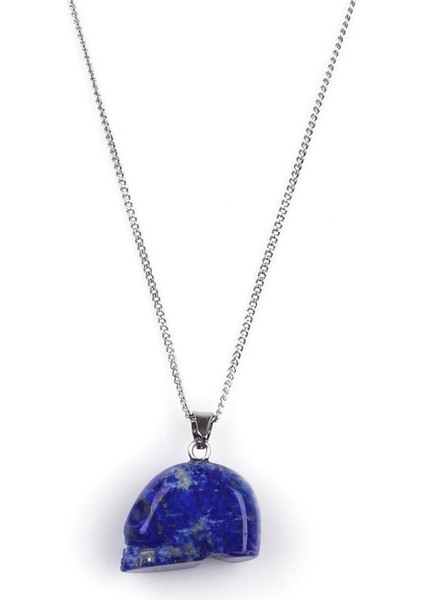 Lapis Lazuli Doğal Taş Kuru Kafa Model Kolye