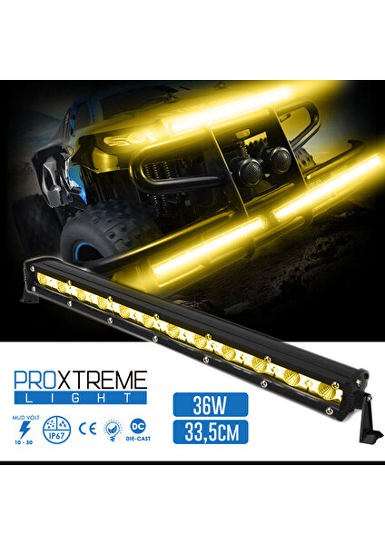 12 LED 36W Yayıcı Delici Tek Sıra Off Road LED Bar 33.5cm