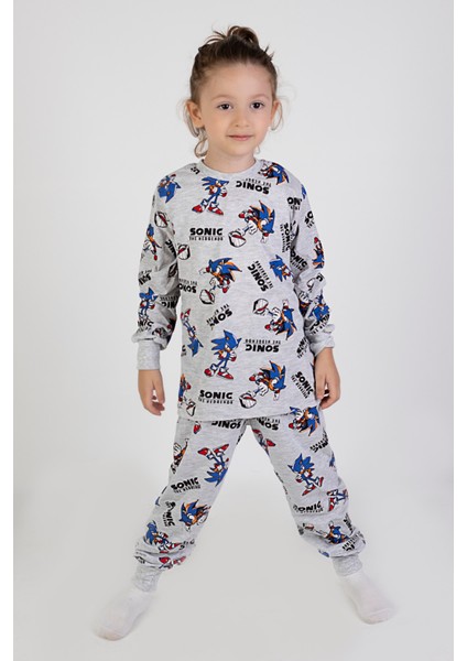 Erkek Çocuk Baskılı Ince Basic Pijama Takımı