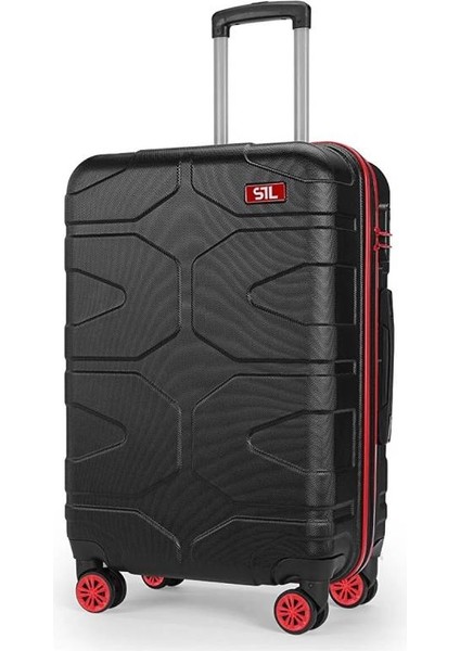 Wexta WX-1002 Stl Series Siyah - Kırmızı Kabin Boy Valiz