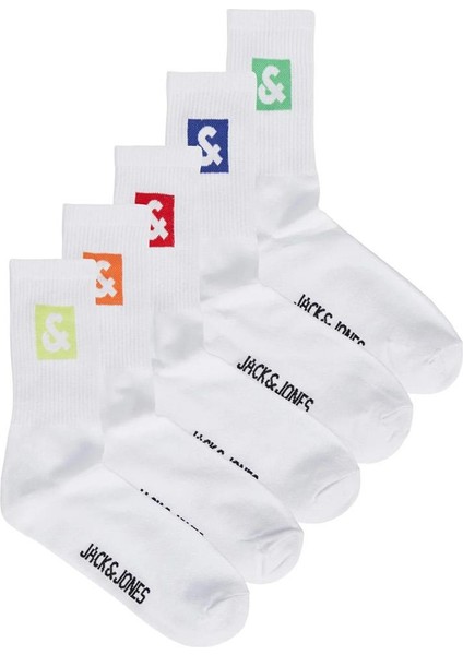 12241119 Jacdan Logo Tennis Socks 5 Pack Beyaz & fiyatları