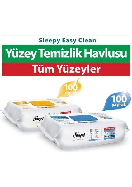 Easy Clean Arap Sabunu Katkılı + Çamaşır Suyu Katkılı Yüzey Temizlik Havlusu 100+100(200 Yaprak) Stok Kodu: Sleepyyx2  868