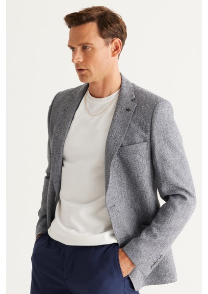 ALTINYILDIZ CLASSICS Erkek Antrasit Slim Fit Dar Kesim Mono Yaka Desenli Blazer Ceket fiyatları
