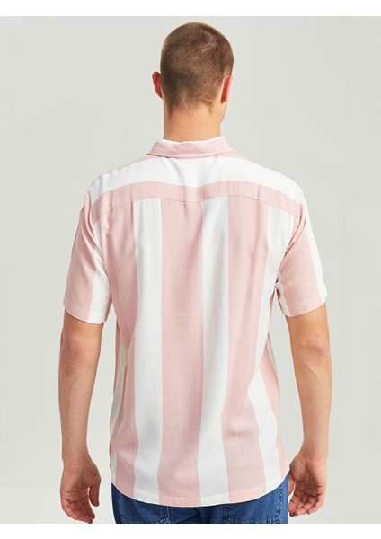 Xsıde Regular Fit Kısa Kollu Çizgili Erkek Gömlek