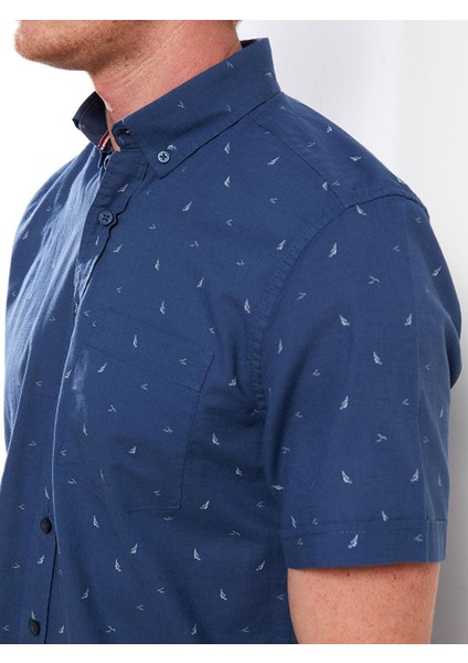 LC WaikikiClassic Regular Fit Kısa Kollu Desenli Poplin Erkek Gömlek